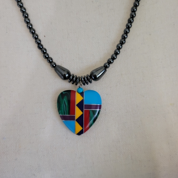 Navajo Multi Stone Necklace and Earrings Set - Picture 4 of 10